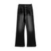 American Style Loose Casual Vintage Washed Trendy Punk Men's Gradient Faded Straight Long Jeans_mkmklike.com