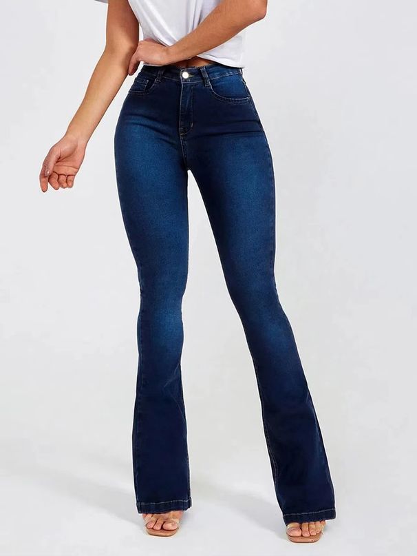 K New High Waisted Slim Fit Elastic Flared Jeans For Women_mkmklike.com
