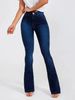 2025 spring new cross border European and American foreign trade high waist slim stretch flared jeans women's trousers_mkmklike.com