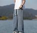Men's Washed Wide-Leg Jeans – Streetwear Essential, Spring/Summer Loose Straight Fit Denim Pants In Vintage Wash_mkmklike.com