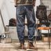 Men's Retro Deep Blue Loose Fit Straight Leg Jeans Casual Versatile Slimming Style For Autumn_mkmklike.com