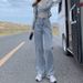 High-waisted Straight-leg Jeans Women, Early 2026 New Style, Petite-friendly, Loose-fitting, Slimming, Wide-leg,_mkmklike.com