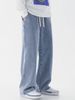Fleece And Thickened Xintang Jeans For Men, Loose Straight Leg, High Street, Elastic Waist, Casual Wide-leg Pants_mkmklike.com