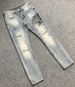 Men's Color-Shifting Tiger Jeans - Rhinestone Distressed Denim (European Luxury Edition)_mkmklike.com