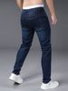 Men's Slim Fit Stretch Ripped Jeans Blue Trousers for All Seasons Stylish Denim Clothing_mkmklike.com