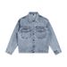 2025 Spring New Men's American Bleached Water Washed Graphite Blue Premium Denim Jacket_mkmklike.com