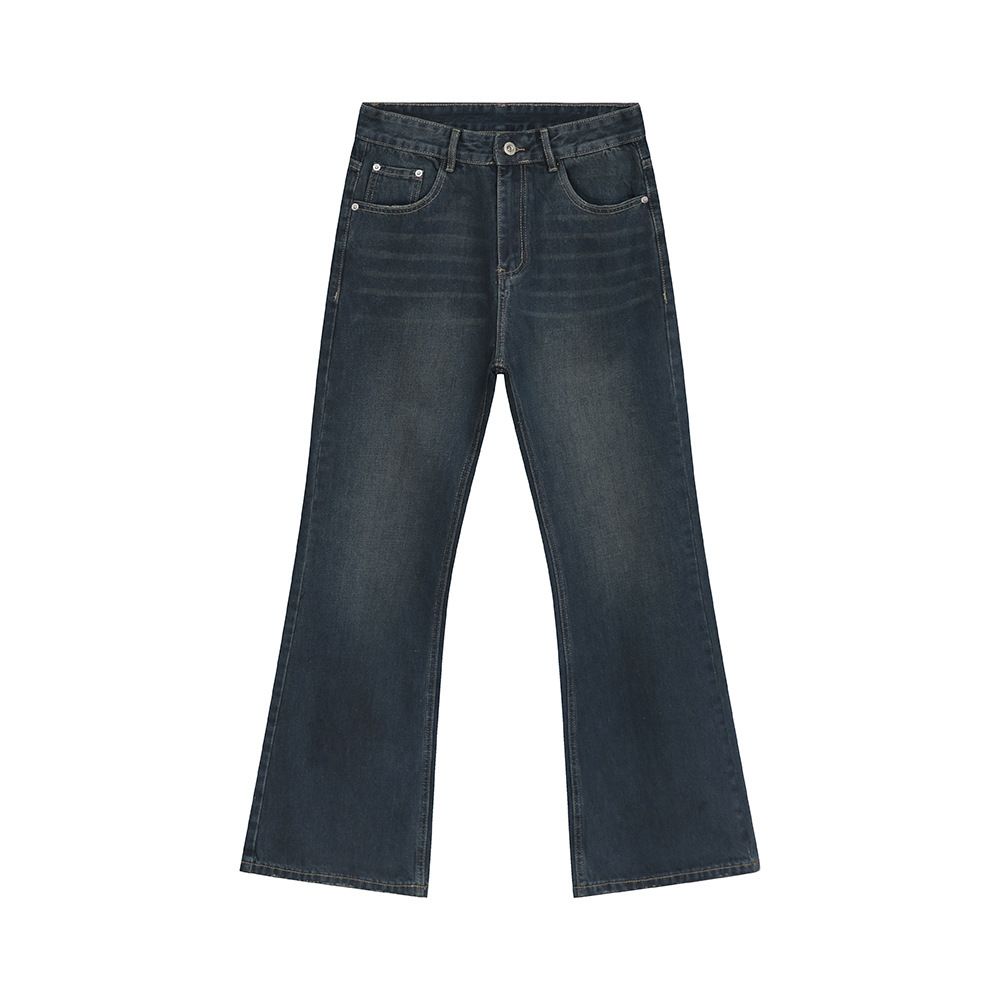 EF JEANS | 2024 New Versatile American Wax Surface Coated Blue Mop Jeans Tide_mkmklike.com
