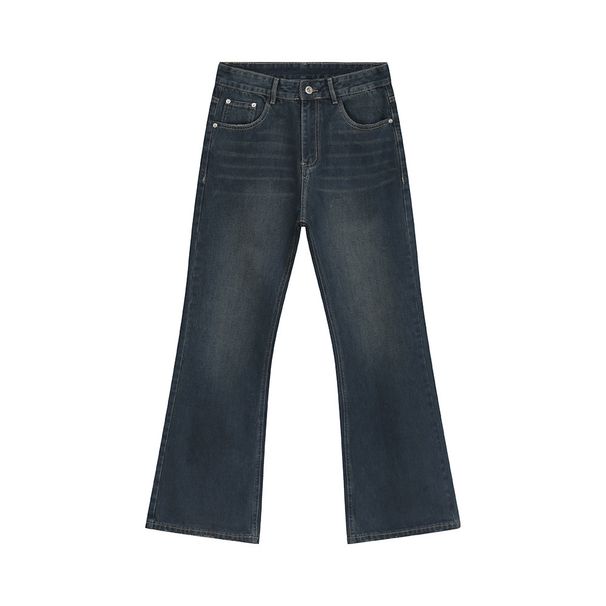 EF JEANS | 2024 New Versatile American Wax Surface Coated Blue Mop Jeans Tide_mkmklike.com