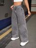 Women's Clothing Spring And Autumn Style Stretch Comfort Jeans - High Waist Loose Fit Casual Denim Pants For Work & Daily Wear (Grey, Sizes 25-32)_mkmklike.com