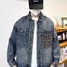 High End Design, Precision Embroidery Pock Denim Jack, Men's Spring And Autumn American Loose Workwear Splicing_mkmklike.com