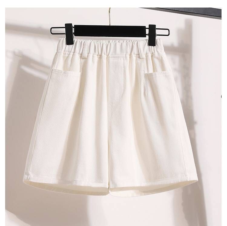 2025 Summer New A Line Thin Tencel Denim Shorts Women's Versatile Loose High Waist Wide Leg Pants_mkmklike.com