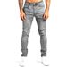 Men's Classic Straight Fit Jeans – Comfortable Cotton Denim Pants (Black/Blue, Regular Waist, Machine Washable)_mkmklike.com