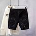 Men's Retro Washed Denim Shorts Summer Casual Loose Fit Mid Waist Vintage High Street Style Old Blue_mkmklike.com