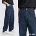 Men’s Korean-Style Dark Blue Jeans – Loose Fit Straight Leg Wide Pants (S-XL)Men's Clothing _mkmklike.com