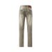Men's Clothing Men's Slim Straight Leg Denim Jeans Unique Leather Patch Design Stretch Solid Color Trendy Retro Style_mkmklike.com