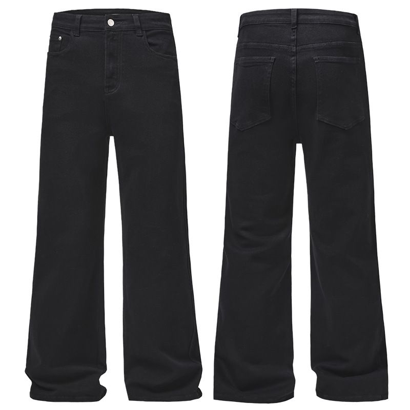 Men's Stretch Flared Jeans - Classic Black High Street Denim Pants With Comfort Fit For Teen & Youth (S-3XL)_mkmklike.com