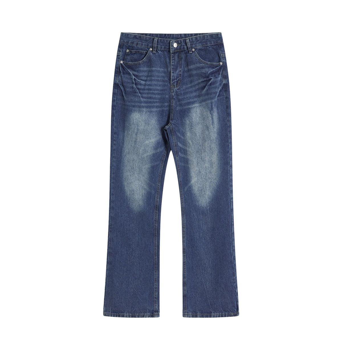 Men's Clothing Vibe Lightning Burst Blue Jeans Men's Trendy Cleanfit Pants_mkmklike.com