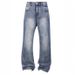 Men's Clothing Men's Vintage Washed Denim Jeans - Straight To Slightly Flared Fit, Cleanfit Aesthetic, Streetwear Vibe, Comfortable Cotton Fabric_mkmklike.com