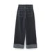 Distressed Denim Jacket & Rolled Hem Jeans Set – Vintage Western Two-Piece Outfit With Adjustable Waist Tie_mkmklike.com