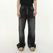 Men's Clothing Slightly Flared Loose Fitting Distressed Button-Detail Flared Jeans – Vintage Washed Denim With Unique Multi-Button Design, Relaxed Fit_mkmklike.com