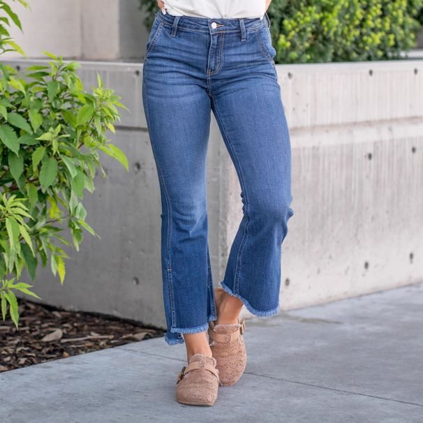 K Elastic Jeans Women's New Style With Fringed Micro Flared Cropped Cropped Pants, Fashionable Jeans_mkmklike.com