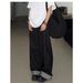 Unisex Retro Wide Leg Jeans Relaxed Style Straight Leg Floor Length Trousers For Couples Niche Design_mkmklike.com