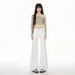 Sexy Hot Girl White Stretchy Flared Jeans For Women, New Spring Style, Non-clamming Mid-waist Bootcut Pants, Slimming_mkmklike.com