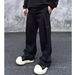 Heavyweight Casual Straight Leg Sweatpants Loose Fitting High Waisted Trendy Men And Women's Athletic Pants Suitable For Spring And Autumn_mkmklike.com