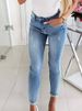 K Slim-fit Jeans For Women With A Flattering Floral Applique And Sequin Slit Hem Skinny Pencil Leg Pants_mkmklike.com