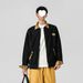 Loom High Street Red Denim Jacket Patchwork Vintage Zipper Plaid Turn-Down Collar Trendy Workwear Hip-Hop Coat American_mkmklike.com