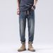 New Trendy Brand Embroidered Jeans Men's Summer Thin Washed Heavy Industry Jeans Men's Fat Plus Size American Pants_mkmklike.com