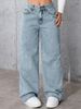 High Waist Straight Leg Jeans For Women - Sweet & Spicy Vintage Denim Pants (Gray/Deep Blue/Light Blue/Black)_mkmklike.com