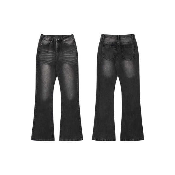 Men's Clothing Cleanfit Men's Slim Fit Stretch Jeans Style Slightly Flared Textured Washed Retro Trousers For Spring And Autumn_mkmklike.com