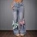 Women's Clothing Wide Leg Jeans Elegant Bow-Tie High Waist Wide Leg Jeans For Women - Retro Loose Fit Straight Denim Pants In Classic Blue_mkmklike.com
