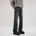 Men's Clothing Vintage American Style Bamboo Knot Flared Jeans For Men & Women | High Street Vibe Casual Pants | Black & Retro Blue | S-3XL_mkmklike.com