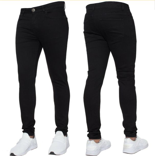 2025 Solid Color Fashion Men Casual Pants Stretch Jeans Skinny Work Trousers Male Wash Slim Fit For Zippered Jeans Men Clothing_mkmklike.com