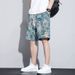 2025 Summer New Ethnic Style Men's Casual Patterned Shorts, Beach Pants, Trendy Brand Summer Large Size Mid-length Pants_mkmklike.com