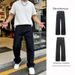 Men's Raw Denim Selvedge Straight Leg Jeans mid Waist Button Fly Casual Loose Fit Trousers for Spring Business Style_mkmklike.com