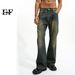 EF JEANS | 2023 New American Retro White Slightly Pulled Pants Slim Washed Straight Wide-leg Jeans Men_mkmklike.com
