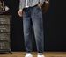 Large Size Men's Clothing Autumn And Winter New Small Straight-footed Jeans Men's High-quality Big Cow Style Loose Washed Denim Trousers Men's_mkmklike.com