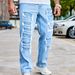 Men's Clothing Foreign Trade New Cross Border Men's Double Line Jeans Casual Straight European And American Straight Denim Trousers Men_mkmklike.com