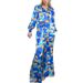 Women's Clothing new fashion printed bubble long-sleeved shirt lace-up wide-leg pants two-piece suit_mkmklike.com