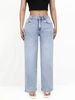 Women's Clothing High Waisted Stretch Wide Leg Trousers, New Style, Hip Lifting Jeans, Street Fashion, Slim Fit, With Pockets, Loose Fit._mkmklike.com
