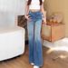 High-waisted Slim Straight-leg Jeans For Women, 2026 Summer, With Contrasting Color Design, Loose Fit, Slimming Wide-leg_mkmklike.com