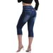 Women's Stretch High-Waisted Cropped Jeans – Slim Fit Denim Capri With Pocket Detail (Dark Blue, S-XL, Comfortable Plus Size Summer Pants)_mkmklike.com
