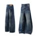 High Street Vintage Washed Denim Jeans – Clean Fit, Relaxed Straight Leg, Unisex, 90% Cotton, Mid-Rise, Dark Blue, S-XXL_mkmklike.com