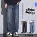 Retro Elastic Denim Loose Straight Faionable Mid Waist Zipper Fly High Rise Effectiven Men's Jeans_mkmklike.com