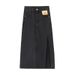 Women's Clothing High Waist Petite Side Slit Denim Skirt Women's Summer 2021 New Slim Mid Length Hip Wrapped A Line Skirt Trend_mkmklike.com