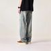 Men's Light Color Ripped Jeans Loose Straight Leg Mid Waist Cotton Wide Leg Pants Retro American High Street Trendy Brand_mkmklike.com