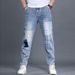 Spring And Autumn New Harem Jeans Men's Nine-point Trendy Brand Slim Fit Versatile Casual Slimming Skinny Pants Ins_mkmklike.com